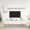 CBLDF Meuble TV 5 pièces en bois blanc