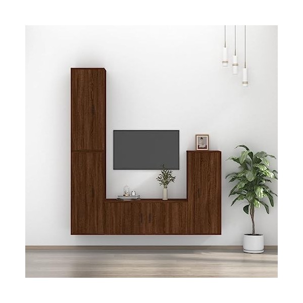 WOODEY Meuble TV 4 pièces en chêne marron