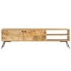 WOODEY Meuble TV en bois de manguier massif 140 x 30 x 40 cm