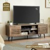 EDYO LIVING Meuble TV moderne du milieu du siècle de 53,3 cm de haut, meuble TV en bois avec armoire de rangement et étagère 