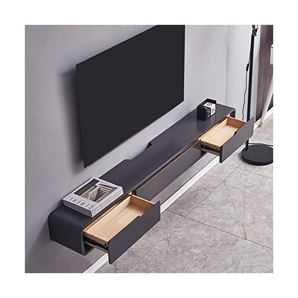 ROLTIN Meuble TV Flottant Meuble TV Mural Meuble TV Flottant - Console multimédia Murale avec 2 tiroirs, Meuble TV Flottant p
