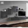 MB Muebles Bonitos | Ensemble de Meubles TV | Mur de Rangement | Meuble Salon | Suspendu | Gris Finition Brillante | Modèle B
