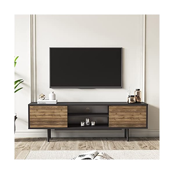 Colosseo Meuble TV pour écrans jusquà 70" Noyer/noir