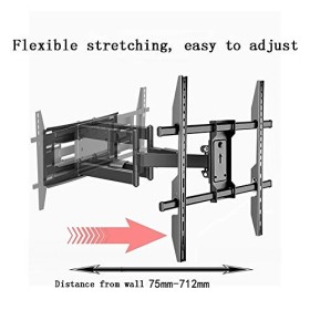 Support Mural pour Meuble TV, pivotant et inclinable pour téléviseur ou Moniteur LCD Plat et incurvé LED de 50 à 100 Pouces j