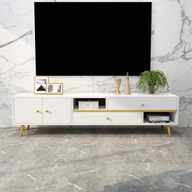 Meuble TV Console TV Média Meuble TV en Bois Simple Boîte de Câble Consoles de Jeu Centre de Divertissement Minimaliste Moder