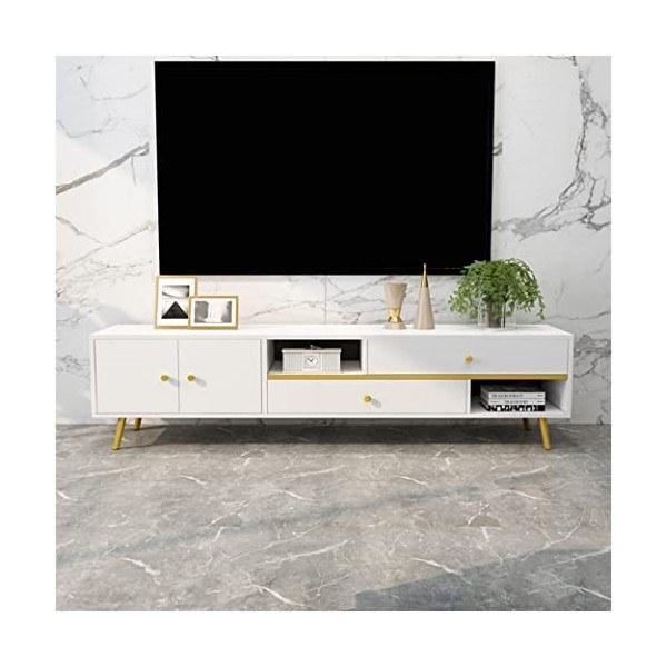 Meuble TV Console TV Média Meuble TV en Bois Simple Boîte de Câble Consoles de Jeu Centre de Divertissement Minimaliste Moder