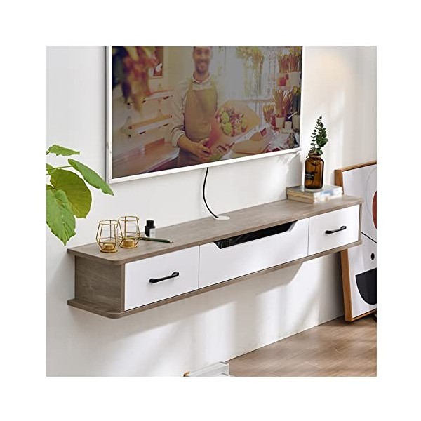 Meuble TV Flottant, étagère TV pour téléviseur Mural, Console multimédia Murale, Support de Rangement Moderne pour Centre de 