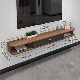 XBSXP Meuble TV, Console multimédia TV à Montage Mural, Meuble TV Flottant pour Lecteur DVD Blu-Ray Satellite TV Box Cable Bo
