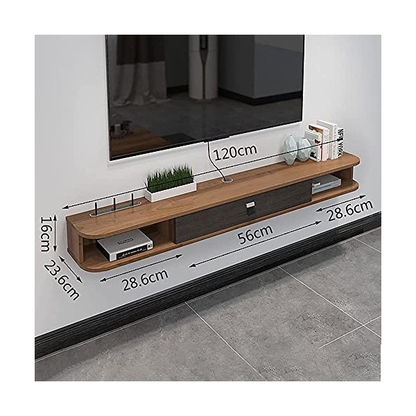XBSXP Meuble TV, Console multimédia TV à Montage Mural, Meuble TV Flottant pour Lecteur DVD Blu-Ray Satellite TV Box Cable Bo