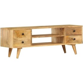 Meuble TV Console multimédia Meuble TV Meuble TV en Bois Meuble TV de Salon 43,3" x13,8 x15,7 Bois de Manguier Massif Convien