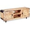 Meuble TV Meuble TV avec Console Multimédia de Rangement Meuble TV de Salon Bois de Manguier Brut 47,2" x11,8 x19,7 pour Salo