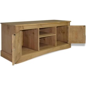 Suuim Meuble TV de Salon, Console multimédia, Meuble TV avec Rangement, Gamme Corona en pin Mexicain, 47,2" x15,7 x20,5, Conv