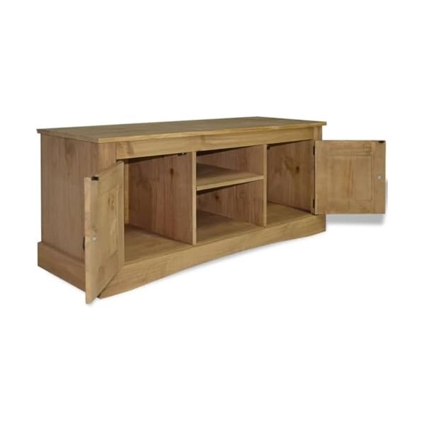 Suuim Meuble TV de Salon, Console multimédia, Meuble TV avec Rangement, Gamme Corona en pin Mexicain, 47,2" x15,7 x20,5, Conv