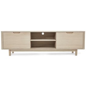 Ibbe Design Nyborg Meuble TV bas avec 2 portes pour téléviseur jusquà 65" 180 cm de long - Meuble TV pour TV, salon, salle à