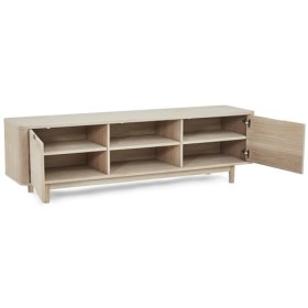 Ibbe Design Nyborg Meuble TV bas avec 2 portes pour téléviseur jusquà 65" 180 cm de long - Meuble TV pour TV, salon, salle à