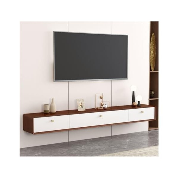 Meuble TV Suspendu Meuble TV flottant en bois, centre de divertissement flottant de 78,7" for téléviseurs jusquà 80 pouces, 