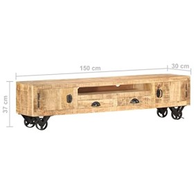 Meuble TV 150 x 30 x 37 cm en manguier massif