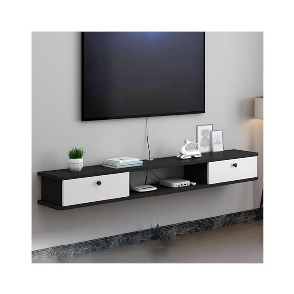 Meuble TV Flottant, Console multimédia Murale de 55 Pouces, Meuble TV Flottant Moderne, étagère de Divertissement sous TV ave