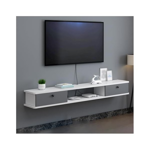 Meuble TV Flottant, Console multimédia Murale de 55 Pouces, Meuble TV Flottant Moderne, étagère de Divertissement sous TV ave