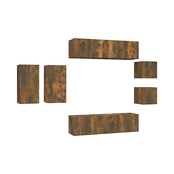 TEKEET Home Hardware Businese Meuble TV 8 pièces en chêne fumé