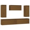 DCRAF Home Hardware Businese Lot de 5 meubles TV en pin massif Marron miel