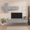 WOODEY Meuble TV 7 pièces Gris Sonoma Meuble en bois dingénierie