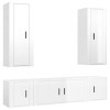 TALCUS Home Hardware Businese Meuble TV 5 pièces en bois Blanc brillant