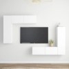 RAUGAJ Home Hardware Businese Ensemble de 4 meubles TV en bois dingénierie Blanc