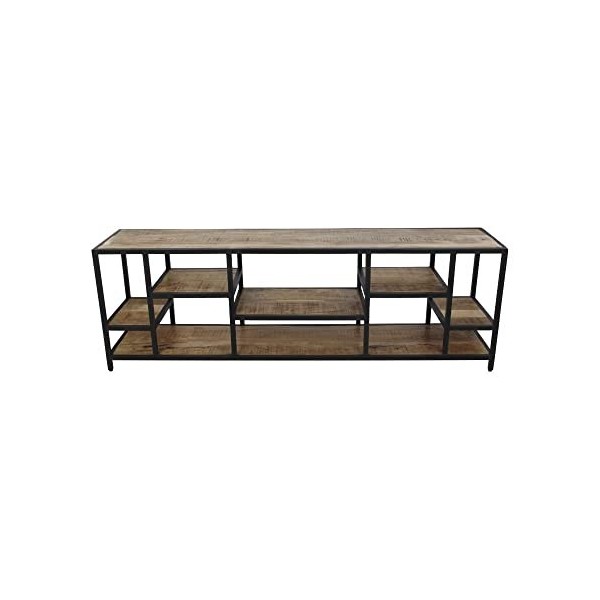 HSM Collection Levels - Meuble TV - Bois de manguier/Fer - Naturel/Noir - 170 x 55 x 38 cm