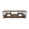 HSM Collection Levels - Meuble TV - Bois de manguier/Fer - Naturel/Noir - 170 x 55 x 38 cm