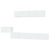 WOODEY Meuble TV 5 pièces en bois blanc brillant
