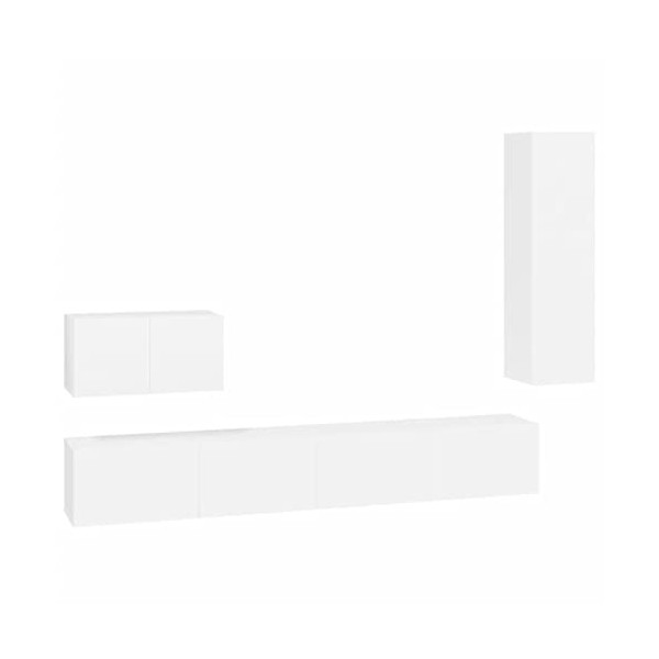 TALCUS Centres de divertissement et meubles TV, ensemble de 4 meubles TV en bois blanc