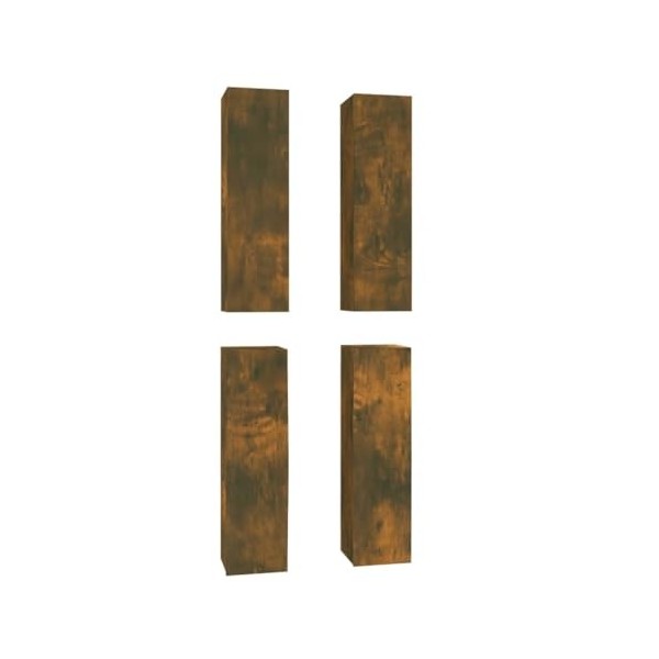 AIJUUKJP Meuble TV 4 pièces Chêne fumé 30,5 x 30 x 110 cm Meubles en bois dingénierie