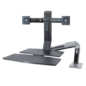 Ergotron WorkFit-A Double 24-316-026 Support pour TV/Ordinateur Portable/Tablette/Ecran PC Argent