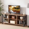 LVB Barnwood Meuble TV rustique en bois et métal avec étagère de rangement pour salon, bureau, 140 cm