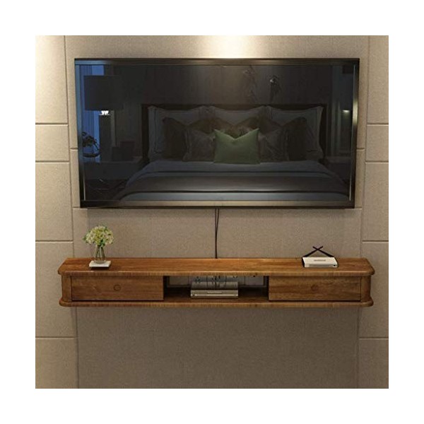 FHKBB Meuble TV Mural Étagère Flottante Console multimédia Salon Unité de Divertissement Armoire avec Porte coulissante Suppo