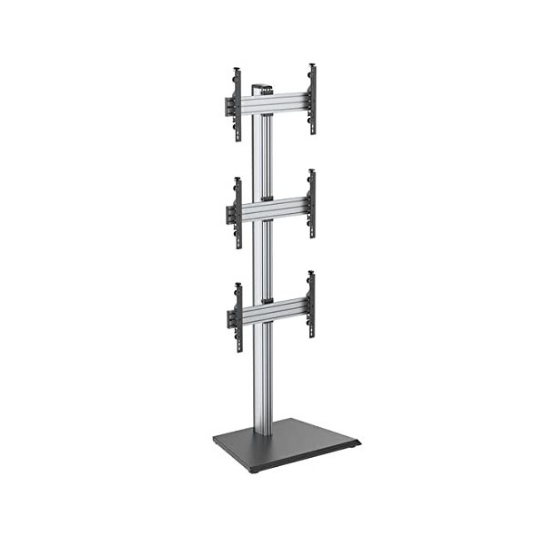 KIMEX - Support TV - sur Pied - pour 3 écrans 40"-65" - Hauteur 240cm - à Poser - 031-1223K2