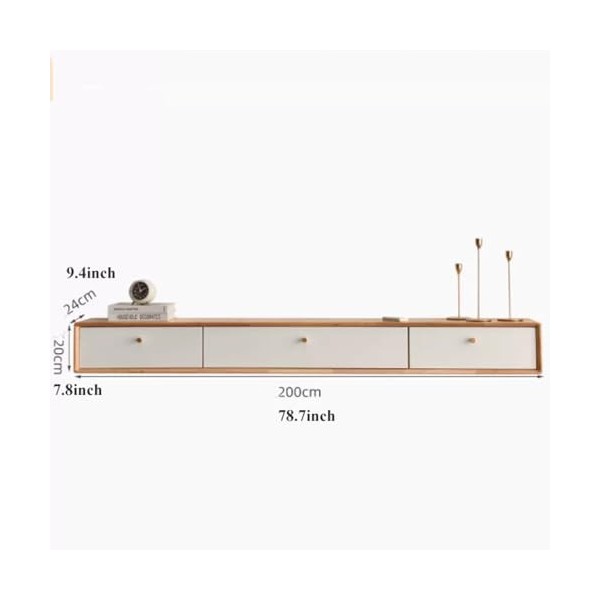 Meuble TV Meuble TV flottant en bois, centre de divertissement flottant de 78,7" for téléviseurs jusquà 80 pouces, meuble TV