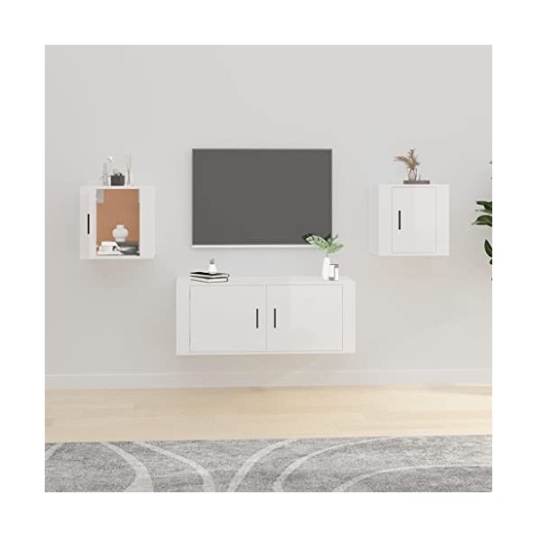 VEEKI Meuble TV, Meuble TV Suspendu, Meuble, Meuble TV avec Rangement,Meuble Industriel, Convient pour Salon ou Chambre, Meub