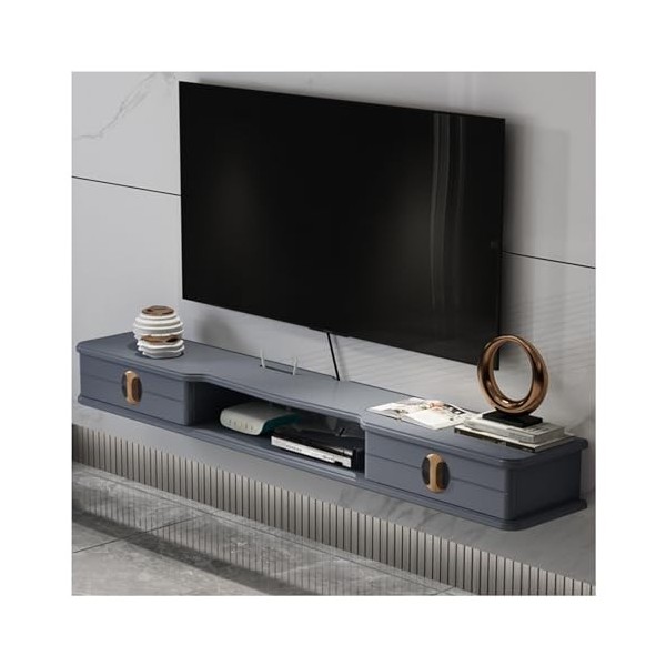 Étagère TV Flottante, Meuble TV Flottant Mural, Console multimédia, étagère Murale Flottante pour Meuble TV, Support de Range