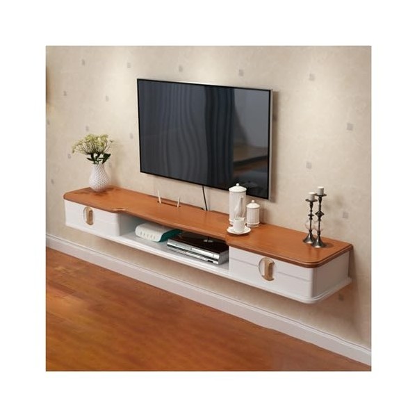 Étagère TV Flottante, Meuble TV Flottant Mural, Console multimédia, étagère Murale Flottante pour Meuble TV, Support de Range