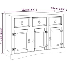 Suuim Meuble TV en pin Massif avec 2 armoires et 2 Compartiments, Meuble de Table Console multimédia en Bois, Centre de Diver