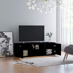 vidaXL Meuble TV en aggloméré Noir 120 x 34 x 37 cm