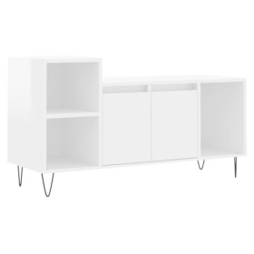 vidaXL Meuble TV, Armoire de Télévision avec 5 Compartiments, Meuble Télé avec Portes Salon Salle de Séjour, Moderne, Blanc B