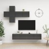 DCRAF Home Hardware Businese Meuble TV 7 pièces en bois Gris brillant