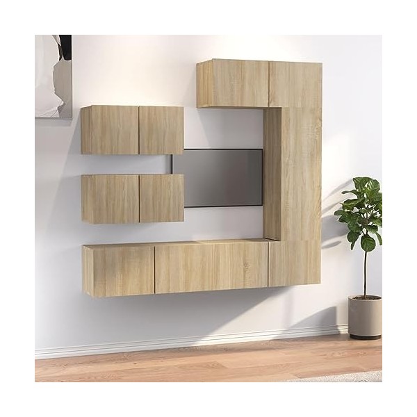 WOODEY Meuble TV 6 pièces en chêne Sonoma