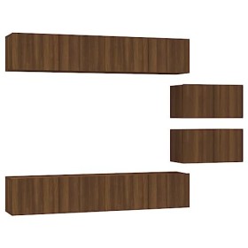 WOODEY Meuble TV 4 pièces en chêne marron