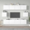 SMTSEC Meuble TV 6 pièces en bois blanc brillant