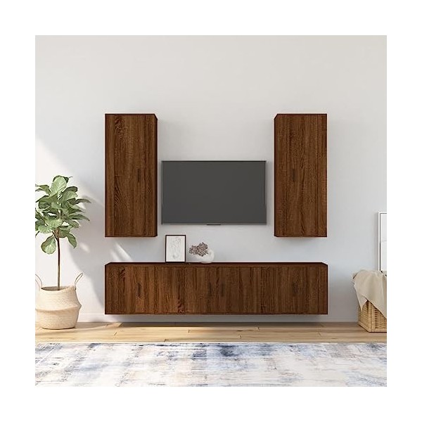 WOODEY Meuble TV 5 pièces en chêne marron