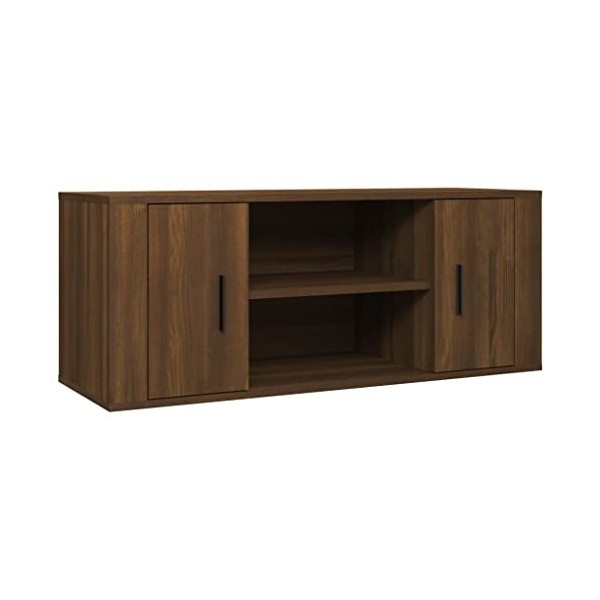 Meuble TV Chêne marron 100x35x40 cm Bois dingénierie